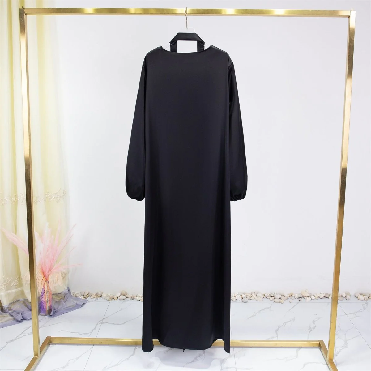 Elegant Fresh Candy-Colored Satin Open Abaya (MOA130) - Image 14