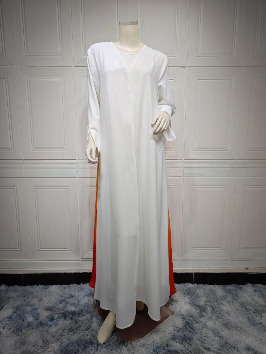 Elegant Gradient Pleated Abaya Robe | Modest Muslim Chiffon Maxi Dress (MOA223) - Image 24