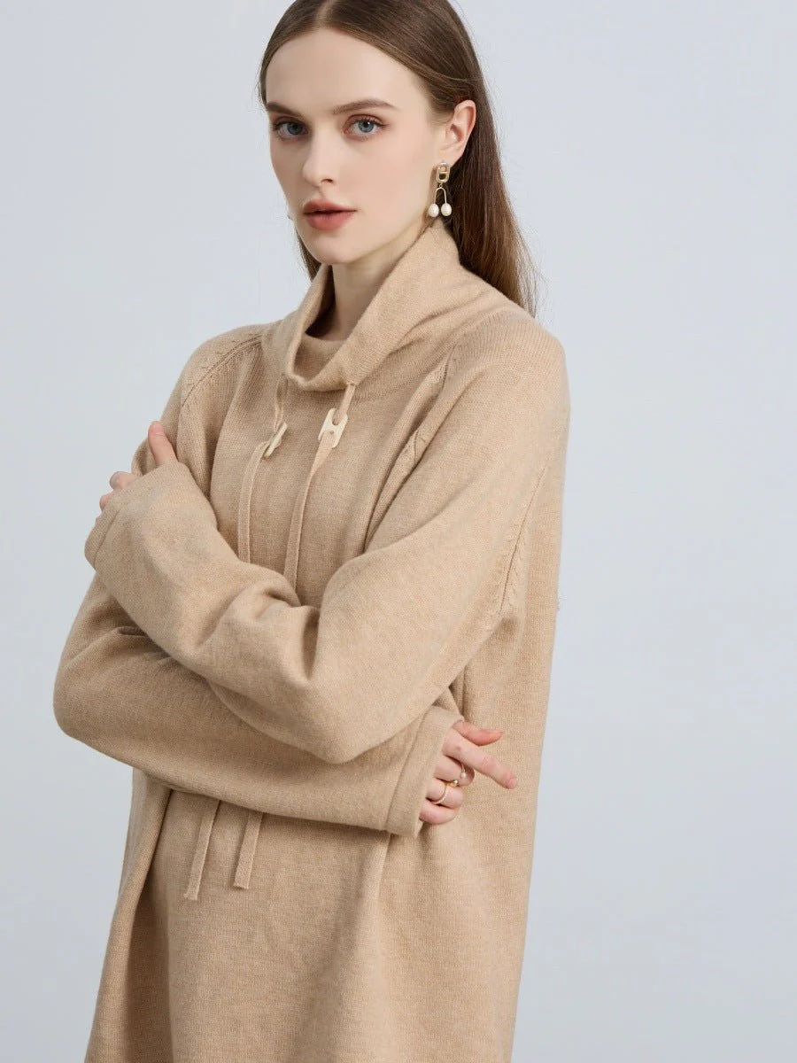 Elegant Half-Turtleneck Knit Sweater with Drawstring | Pullover Style Versatile Top(MS120) - Image 12