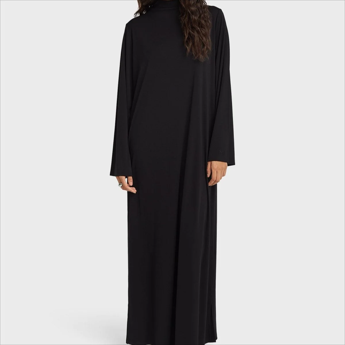 Elegant Half-Turtleneck Pullover Maxi Dress | Loose Fit Solid Color Dress with Hidden Pockets(MA313) - Image 4