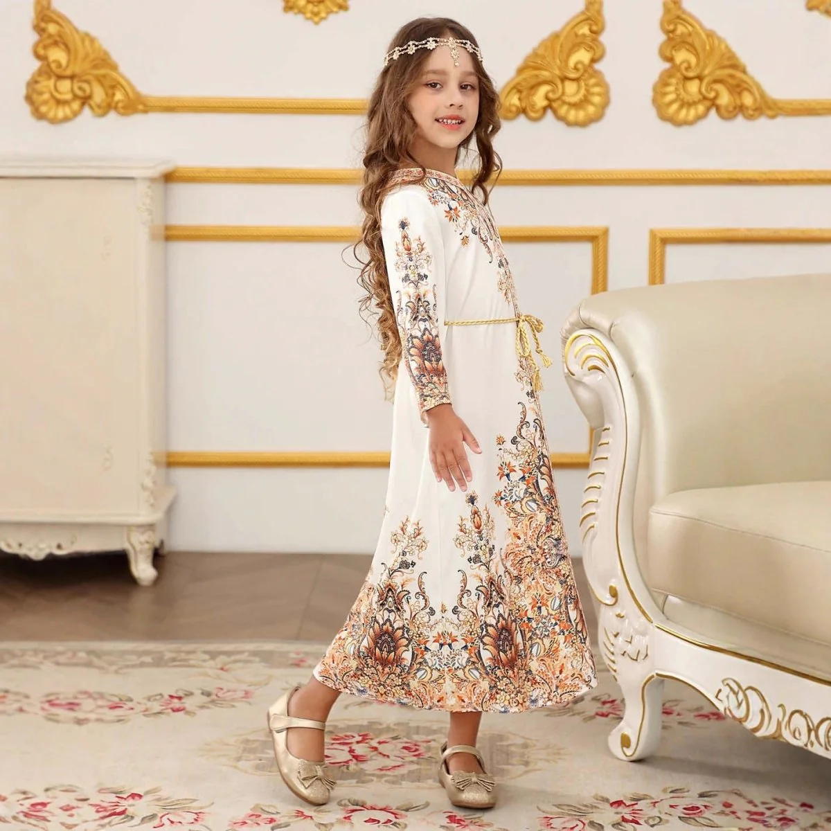 Elegant Kids Formal Kaftan Kid Abaya(MKG017) - Image 2