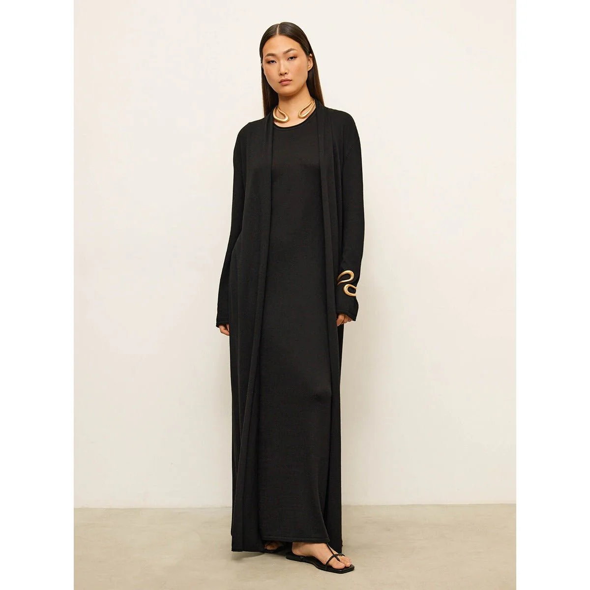 Elegant Knitted Two-Piece Set - Long Sleeve Cardigan & Suspenders Dress Women Outfit(MS108) - Image 14