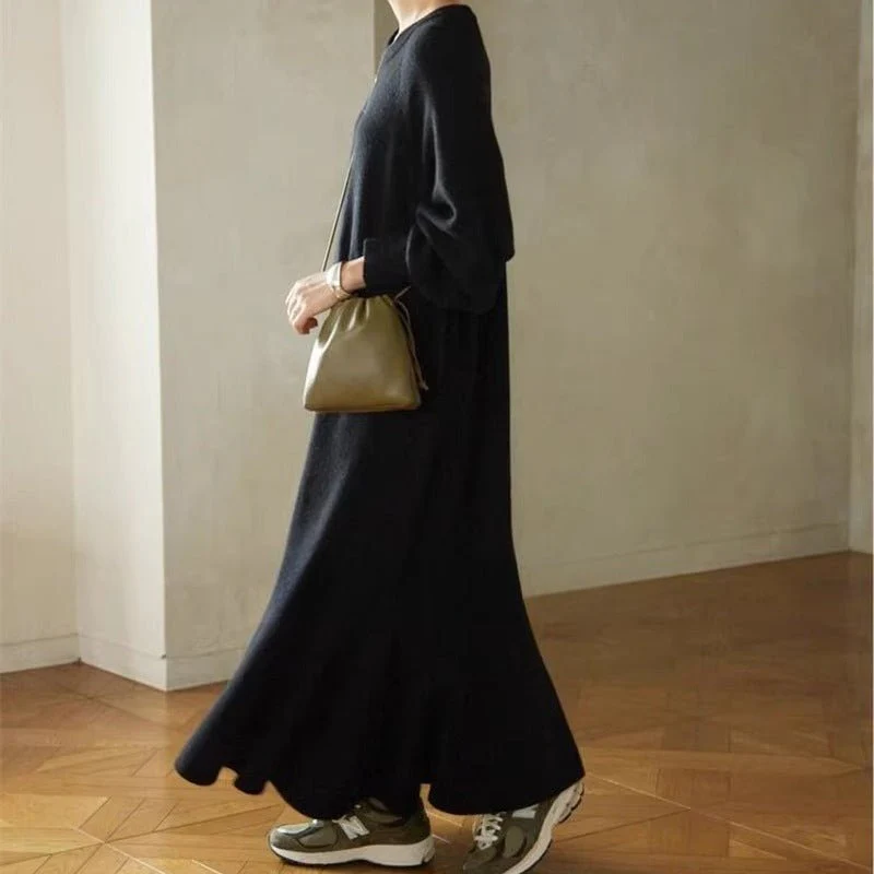 Elegant Lantern Sleeve Mermaid Maxi Dress | Loose Fit Long Sleeve Dress(MS154) - Image 6
