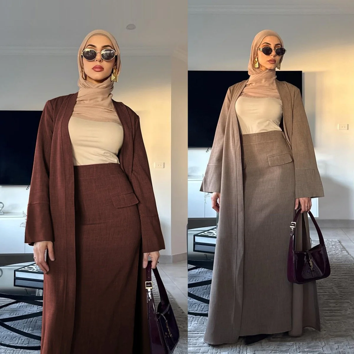 Elegant Long Cardigan & Maxi Skirt Set(MS175) - Image 12