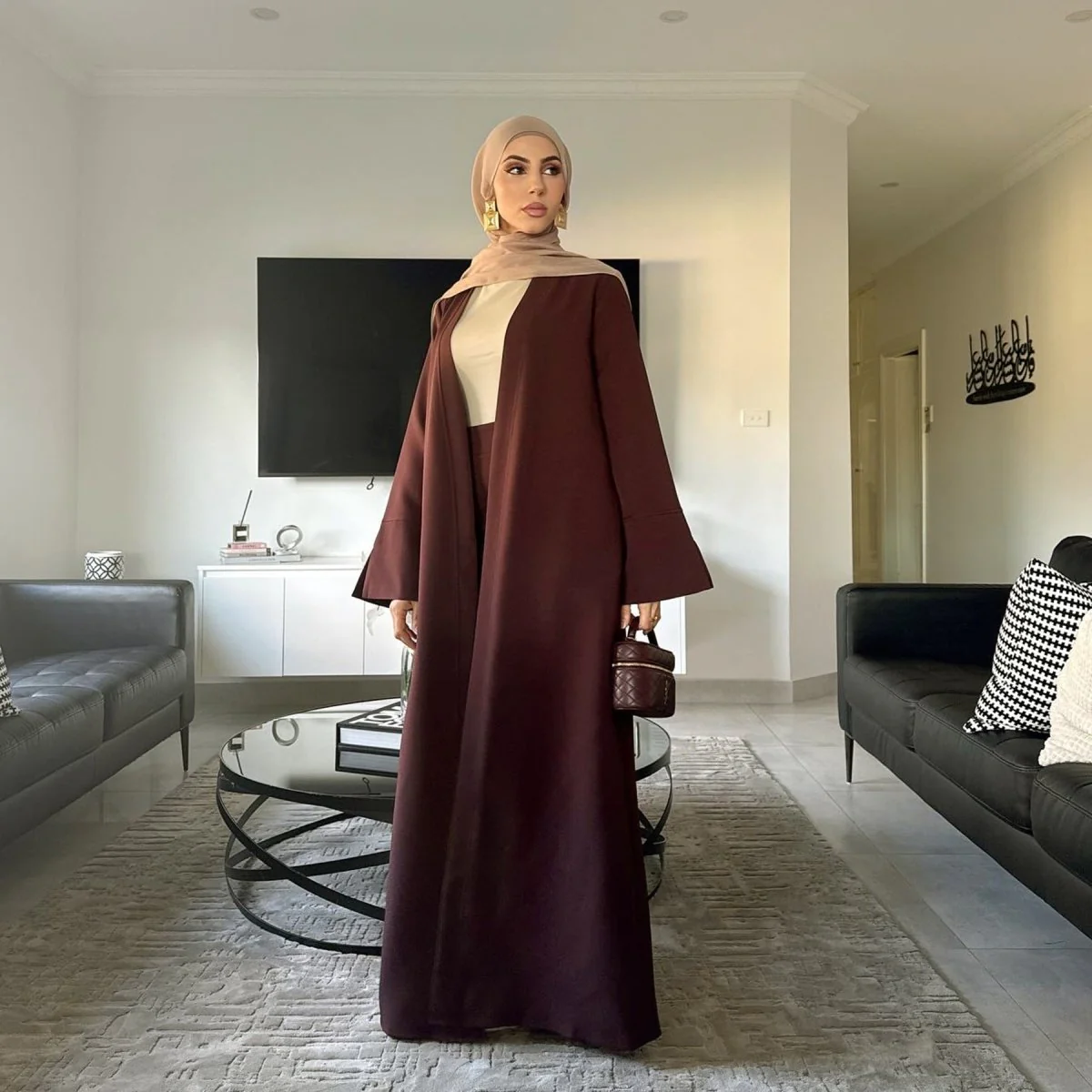 Elegant Long Cardigan & Maxi Skirt Set(MS175) - Image 5
