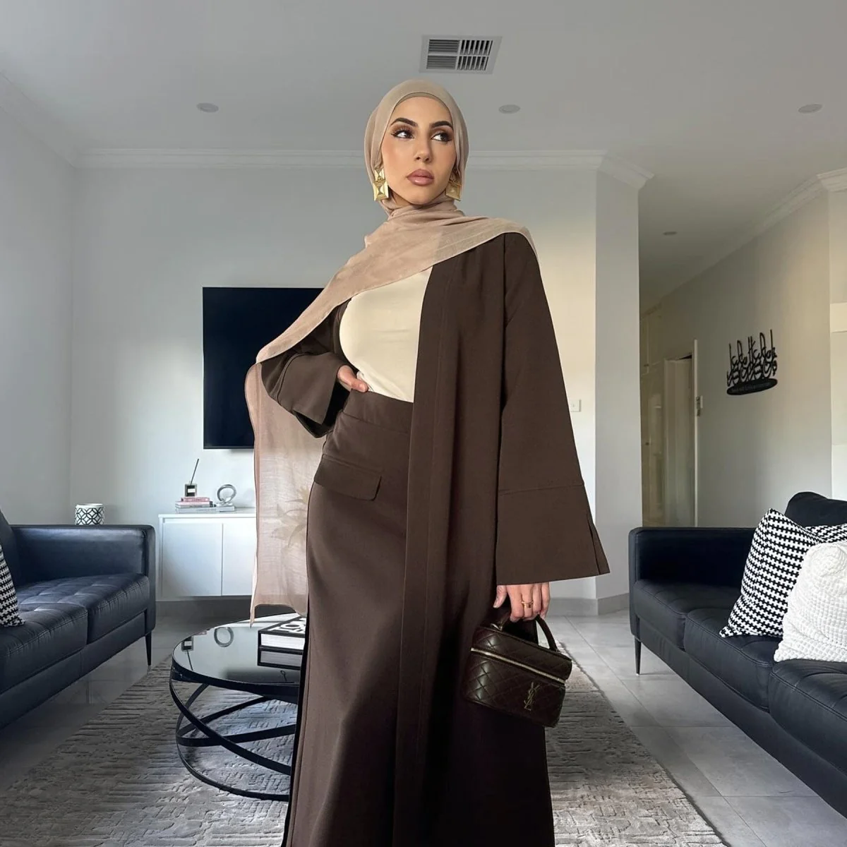 Elegant Long Cardigan & Maxi Skirt Set(MS175) - Image 7