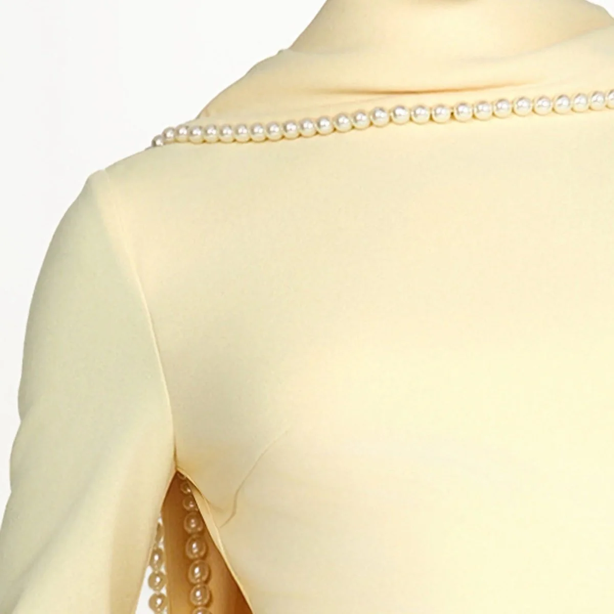 Elegant Pearl Embellished Cape Sleeve Evening Dress(MA337) - Image 18