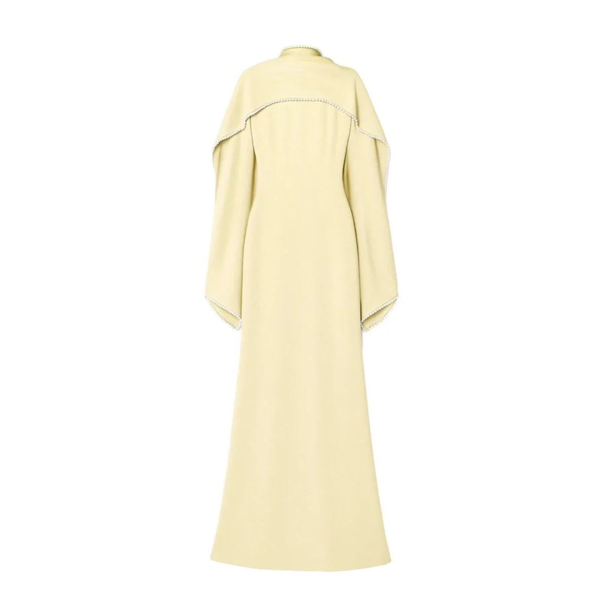 Elegant Pearl Embellished Cape Sleeve Evening Dress(MA337) - Image 19
