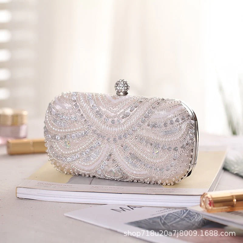 Elegant Pearl-Embellished Clutch Evening Bag for Weddings & Parties (MAC278) - Image 3