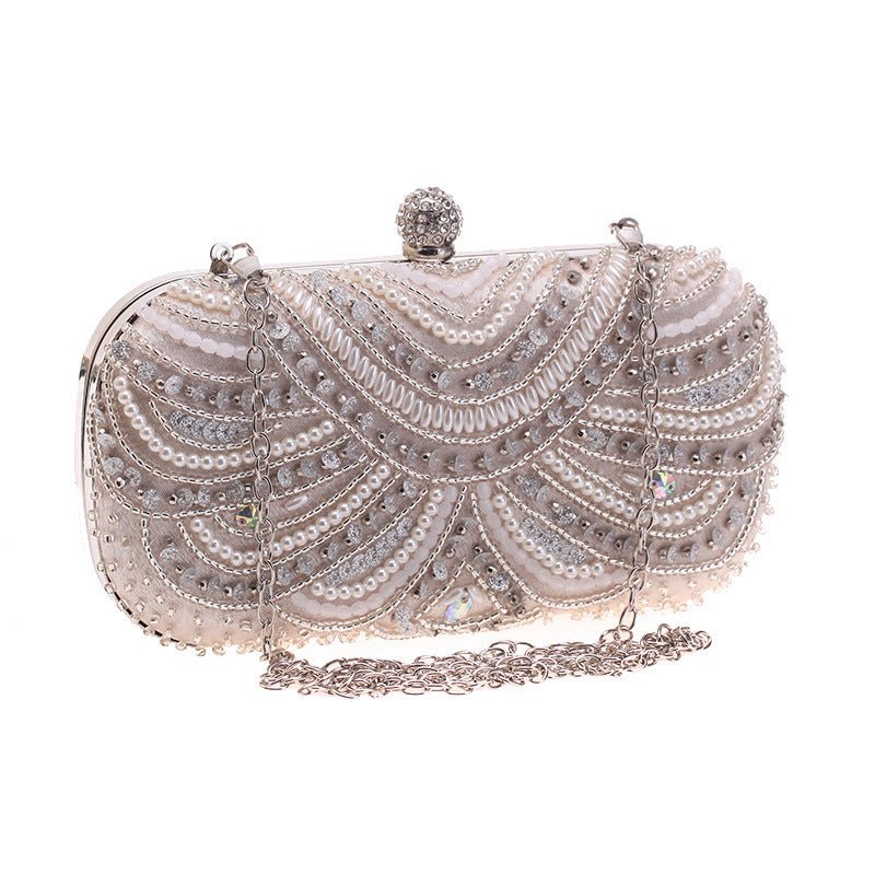 Elegant Pearl-Embellished Clutch Evening Bag for Weddings & Parties (MAC278) - Image 5
