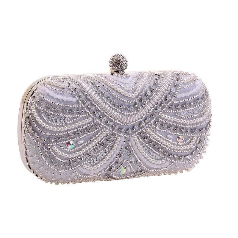 Elegant Pearl-Embellished Clutch Evening Bag for Weddings & Parties (MAC278) - Image 8