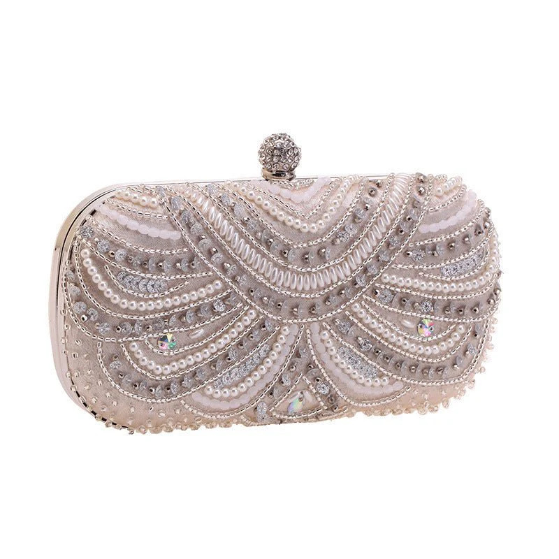 Elegant Pearl-Embellished Clutch Evening Bag for Weddings & Parties (MAC278) - Image 9