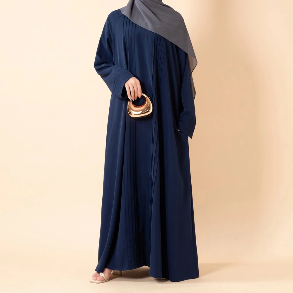 Serene Pleated Georgette Abaya Loose Full-Length Modest Style (MA254) - Image 12