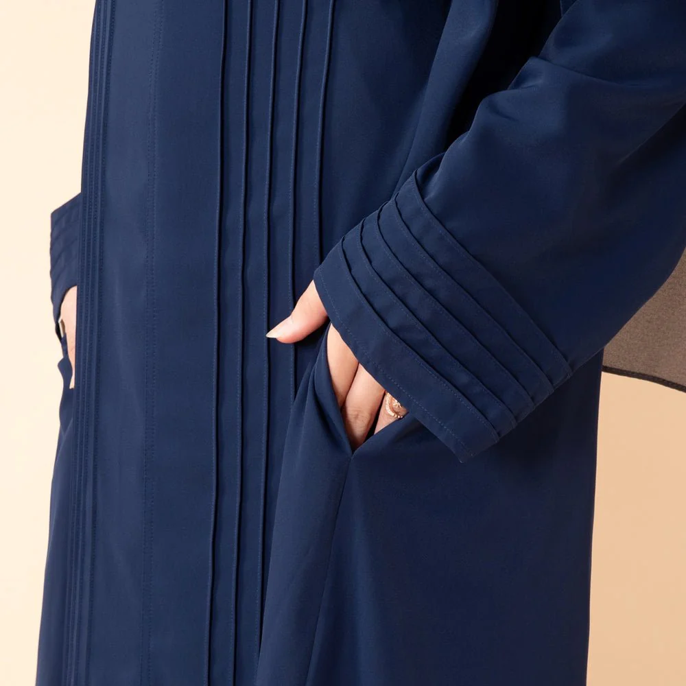 Serene Pleated Georgette Abaya Loose Full-Length Modest Style (MA254) - Image 15