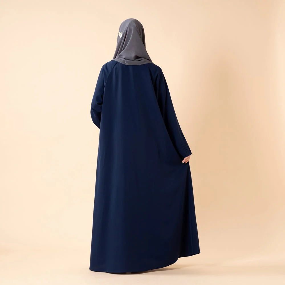 Serene Pleated Georgette Abaya Loose Full-Length Modest Style (MA254) - Image 16