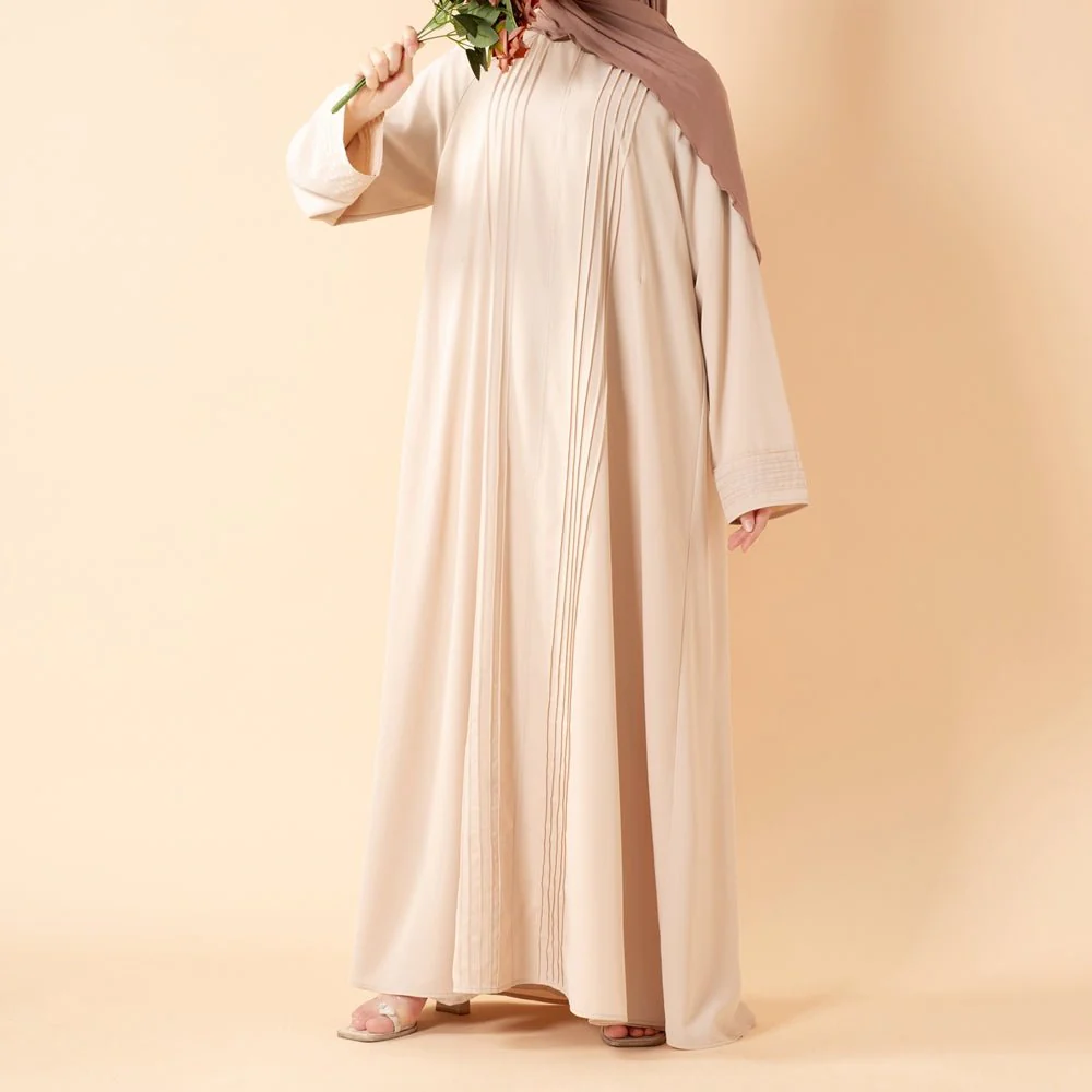 Serene Pleated Georgette Abaya Loose Full-Length Modest Style (MA254) - Image 18