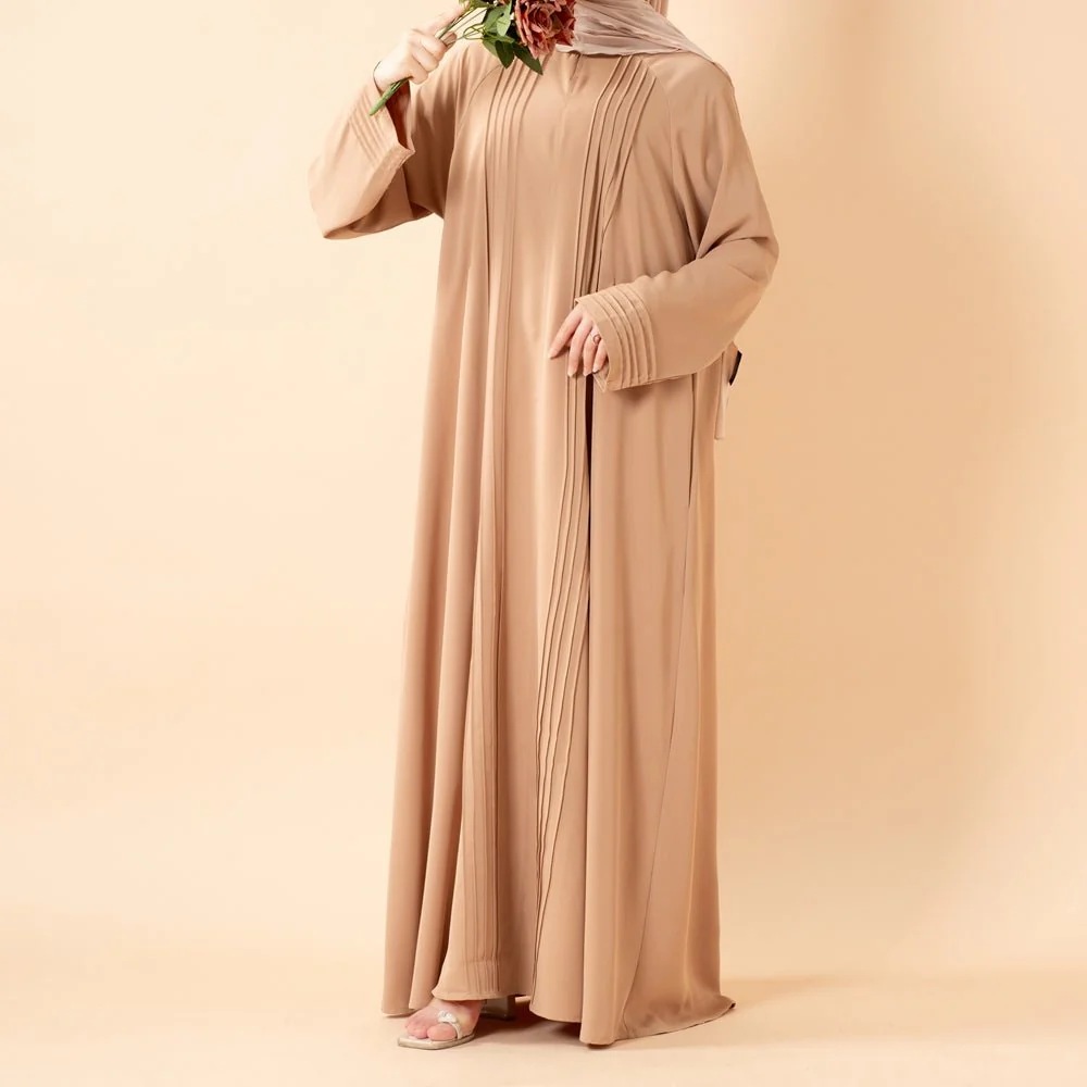 Serene Pleated Georgette Abaya Loose Full-Length Modest Style (MA254) - Image 19