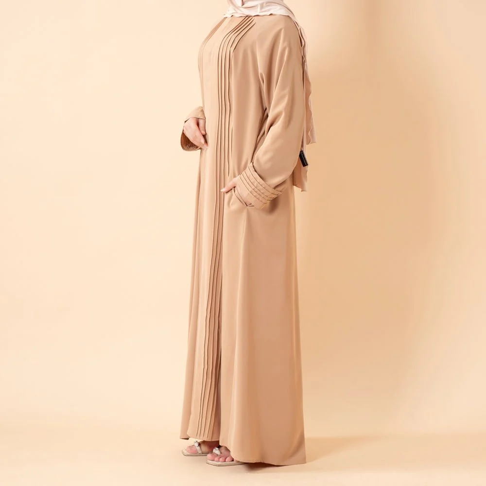 Serene Pleated Georgette Abaya Loose Full-Length Modest Style (MA254) - Image 20