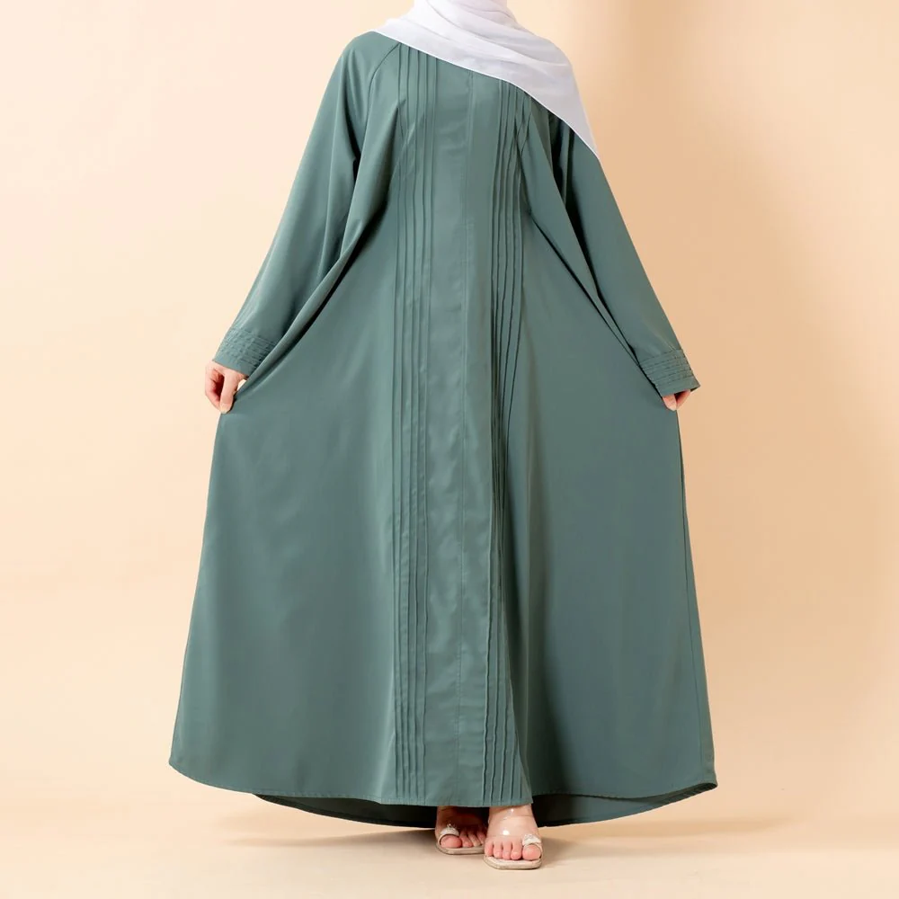 Serene Pleated Georgette Abaya Loose Full-Length Modest Style (MA254) - Image 22
