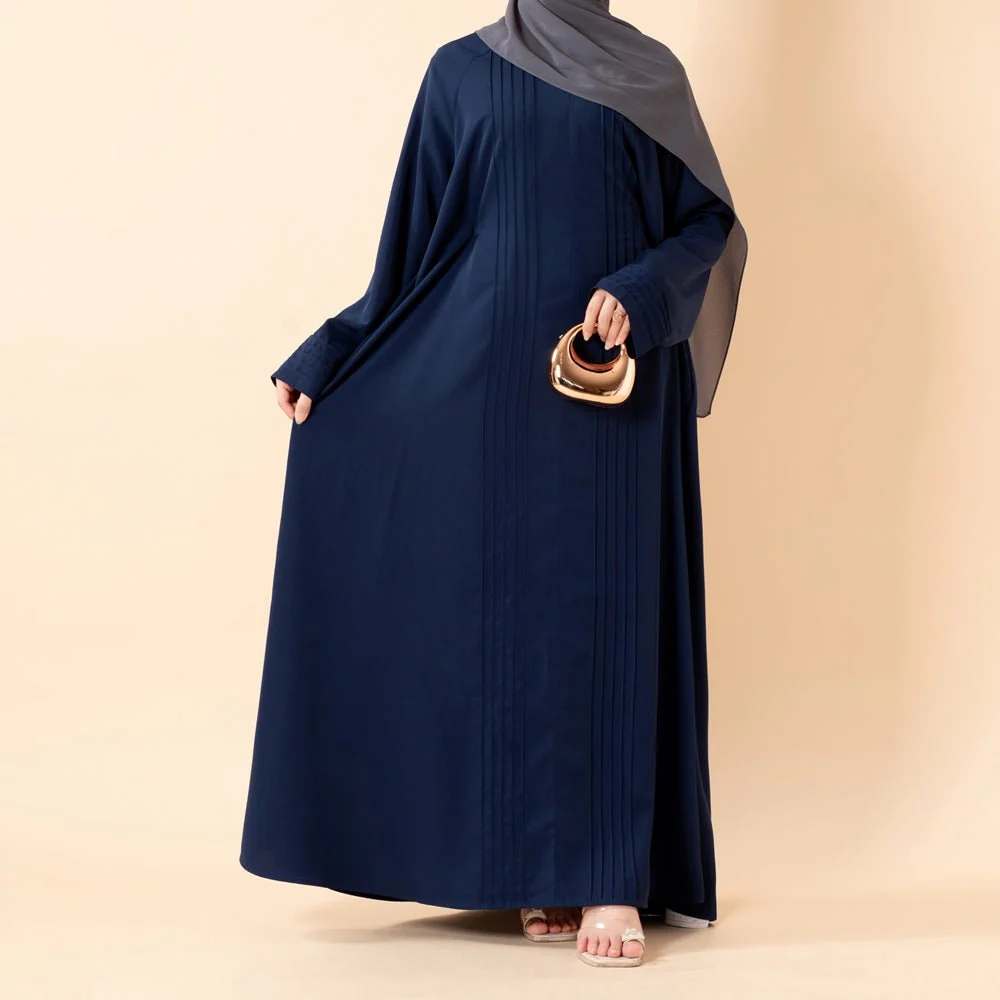 Serene Pleated Georgette Abaya Loose Full-Length Modest Style (MA254) - Image 27