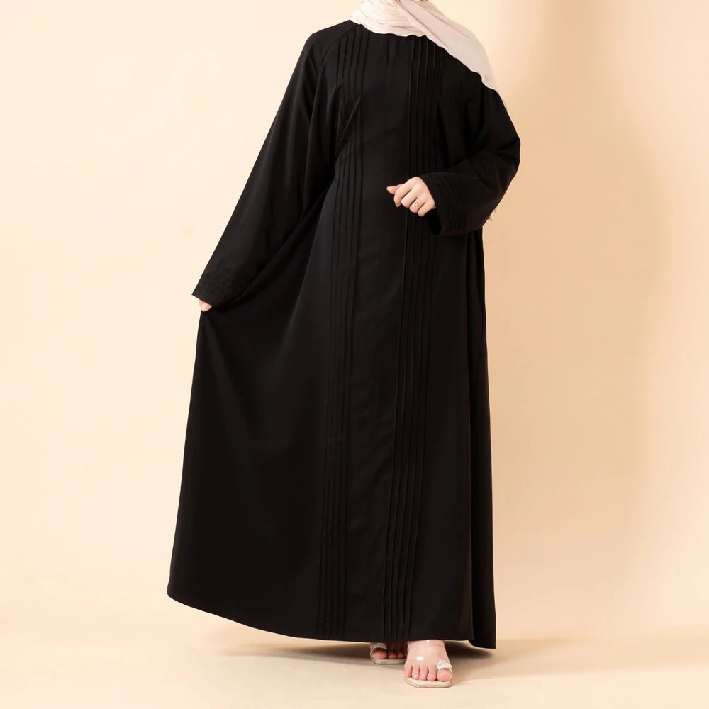 Serene Pleated Georgette Abaya Loose Full-Length Modest Style (MA254) - Image 6