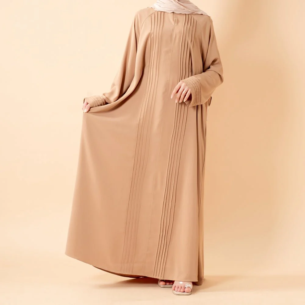 Serene Pleated Georgette Abaya Loose Full-Length Modest Style (MA254) - Image 8