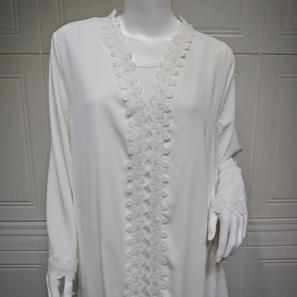 Elegant Prayer Dress with Floral Lace Detail (MOA285) - Image 6