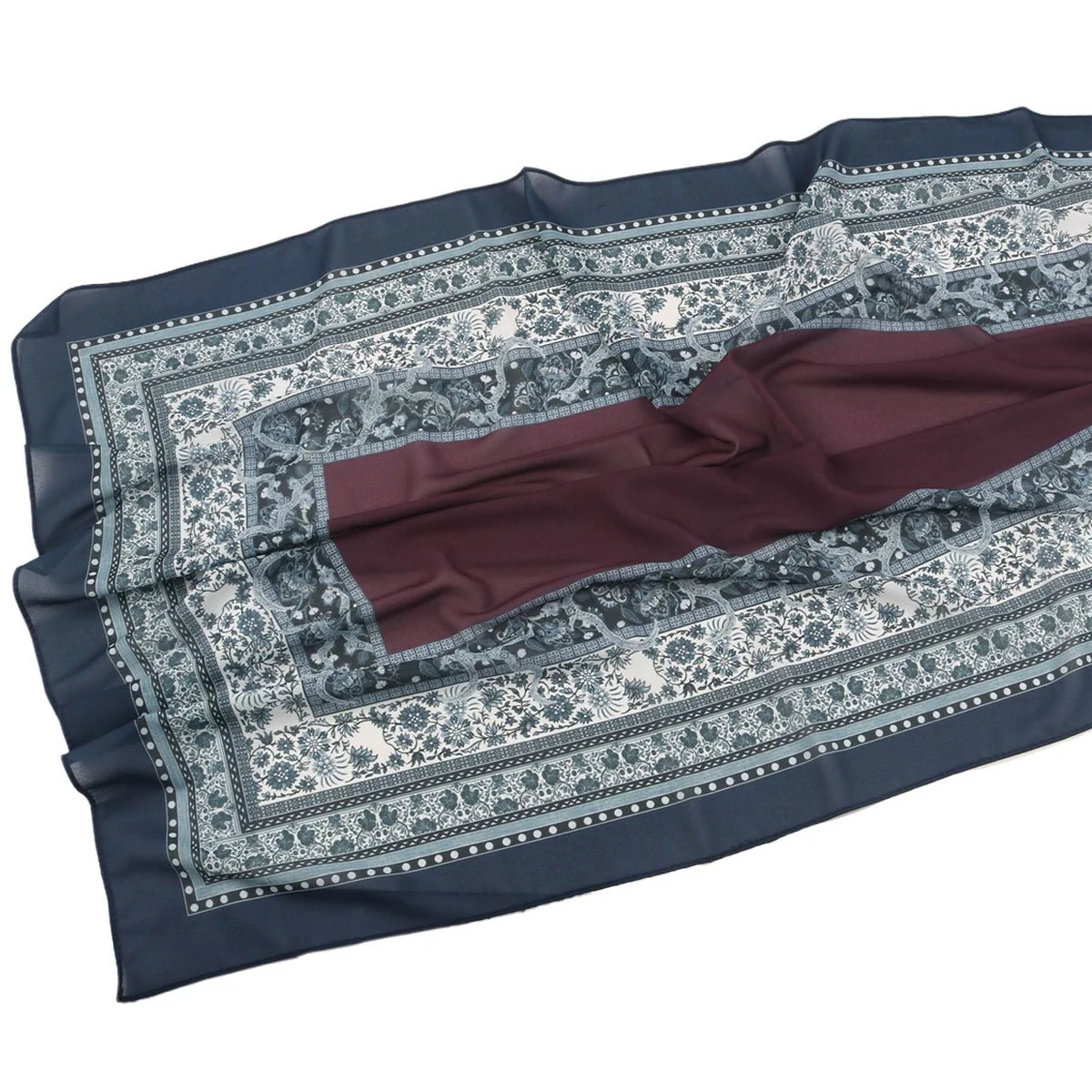 Elegant Printed Chiffon Hijab Scarf Bohemian Style Breathable Sun Protection Wrap (MH136) - Image 12