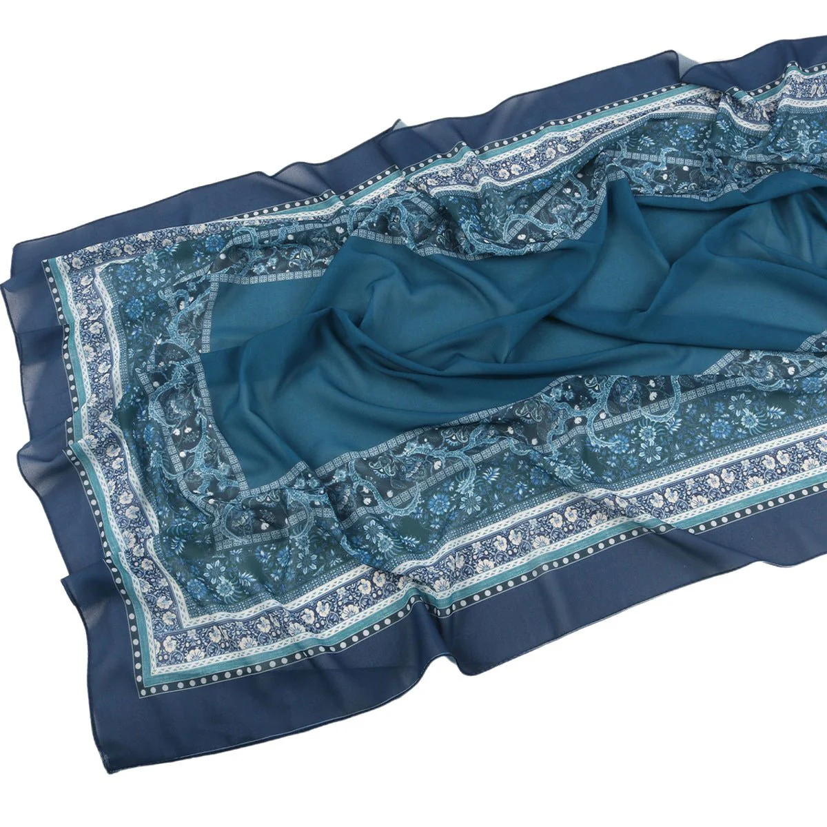 Elegant Printed Chiffon Hijab Scarf Bohemian Style Breathable Sun Protection Wrap (MH136) - Image 13