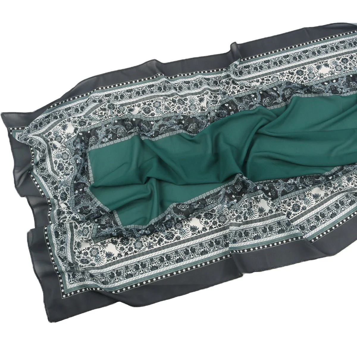 Elegant Printed Chiffon Hijab Scarf Bohemian Style Breathable Sun Protection Wrap (MH136) - Image 14