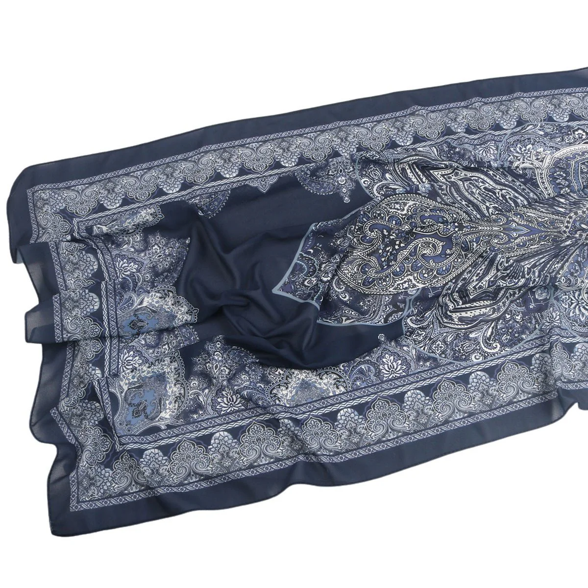 Elegant Printed Chiffon Hijab Scarf Bohemian Style Breathable Sun Protection Wrap (MH136) - Image 15