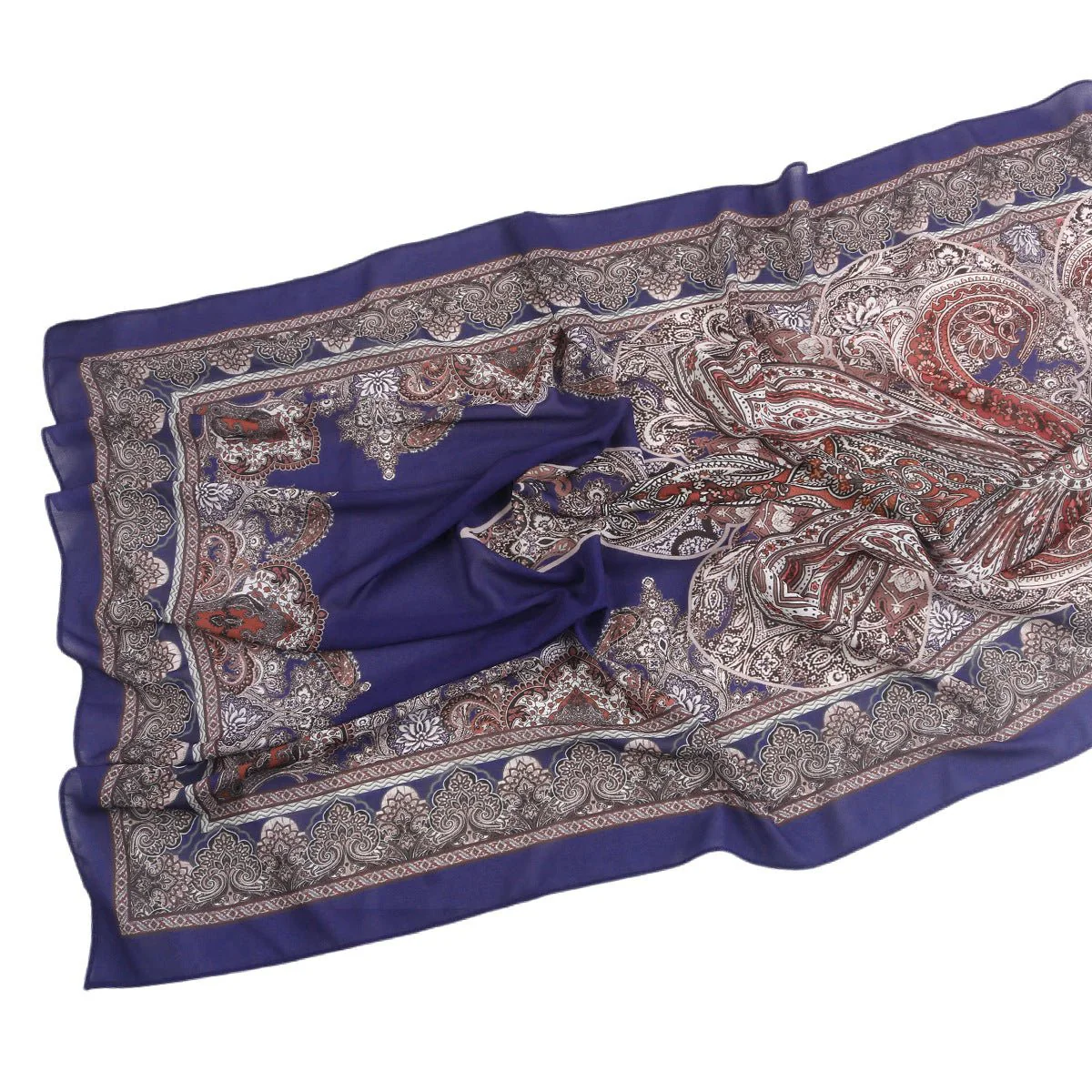 Elegant Printed Chiffon Hijab Scarf Bohemian Style Breathable Sun Protection Wrap (MH136) - Image 16