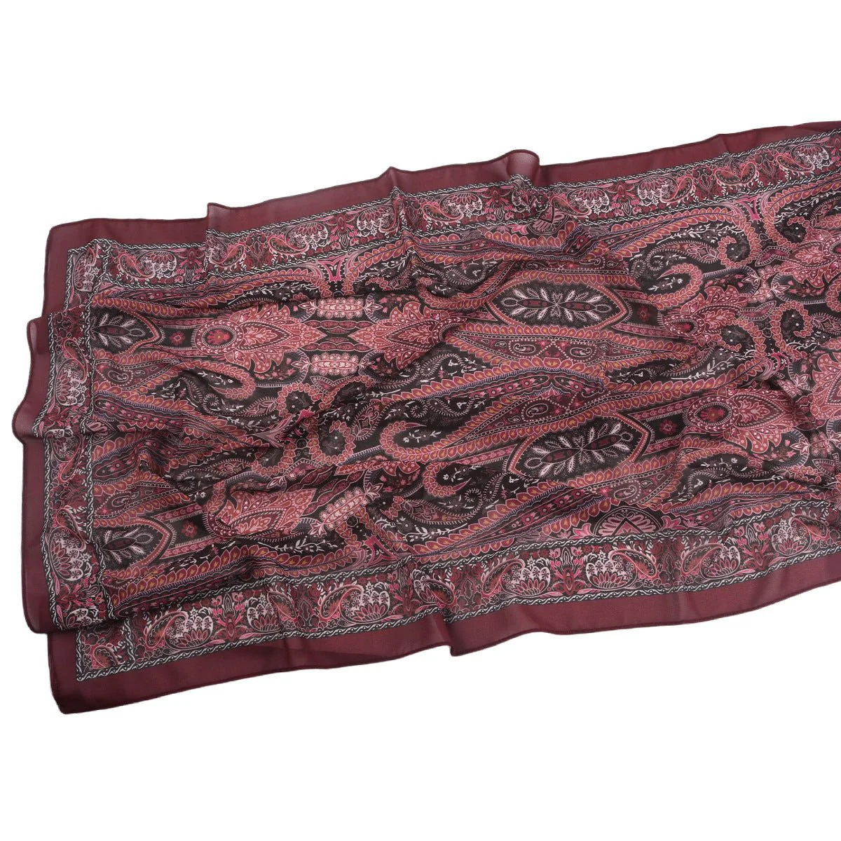 Elegant Printed Chiffon Hijab Scarf Bohemian Style Breathable Sun Protection Wrap (MH136) - Image 34