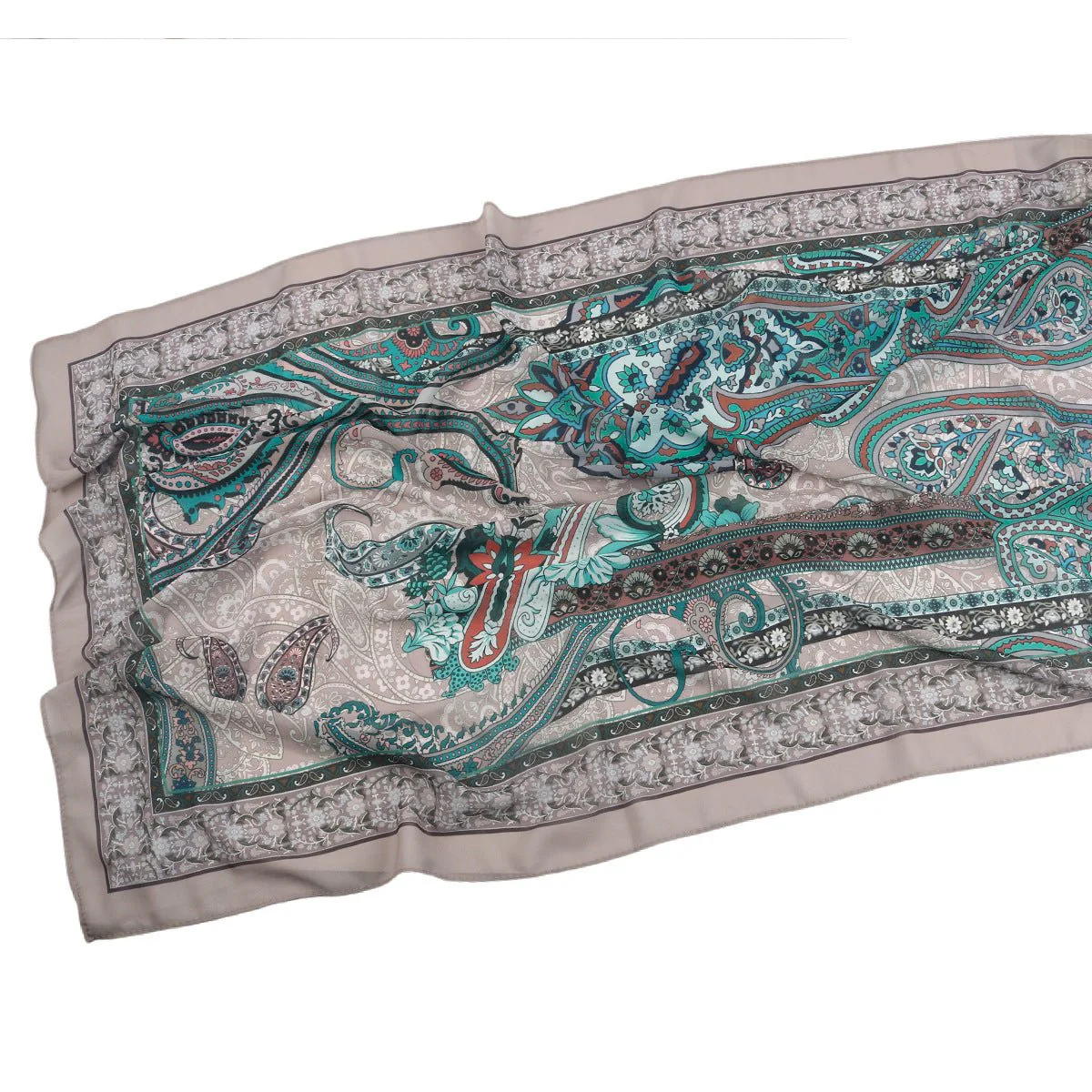 Elegant Printed Chiffon Hijab Scarf Bohemian Style Breathable Sun Protection Wrap (MH136) - Image 36