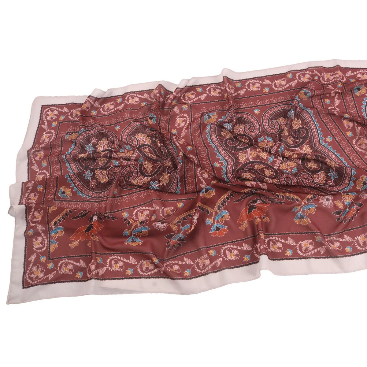 Elegant Printed Chiffon Hijab Scarf Bohemian Style Breathable Sun Protection Wrap (MH136) - Image 40