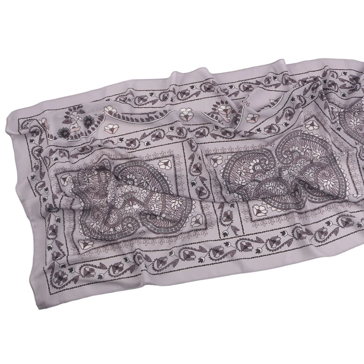 Elegant Printed Chiffon Hijab Scarf Bohemian Style Breathable Sun Protection Wrap (MH136) - Image 41
