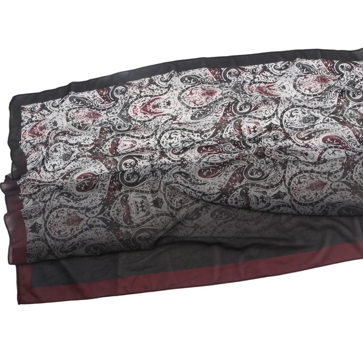 Elegant Printed Chiffon Hijab Scarf Bohemian Style Breathable Sun Protection Wrap (MH136) - Image 47