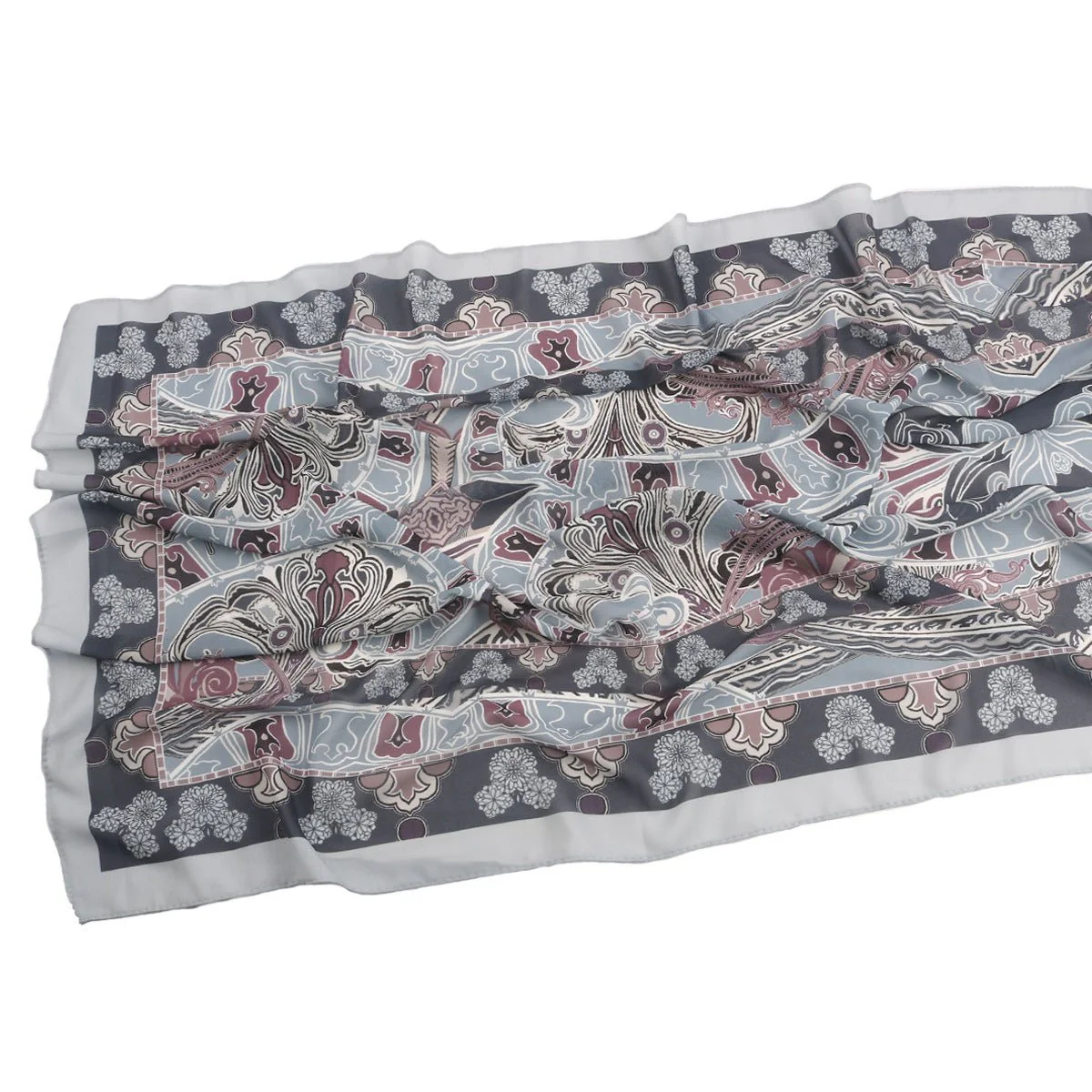 Elegant Printed Chiffon Hijab Scarf Bohemian Style Breathable Sun Protection Wrap (MH136) - Image 58