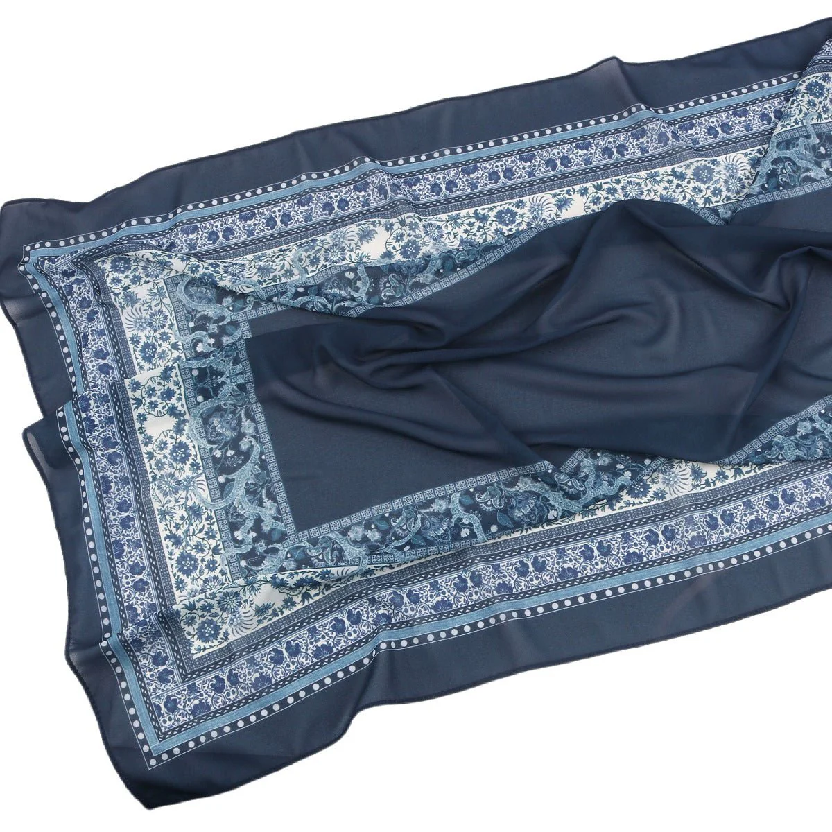 Elegant Printed Chiffon Hijab Scarf Bohemian Style Breathable Sun Protection Wrap (MH136) - Image 6
