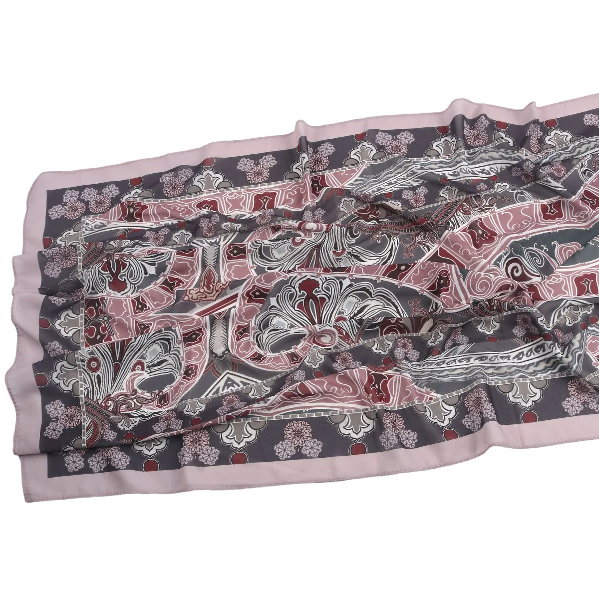 Elegant Printed Chiffon Hijab Scarf Bohemian Style Breathable Sun Protection Wrap (MH136) - Image 60