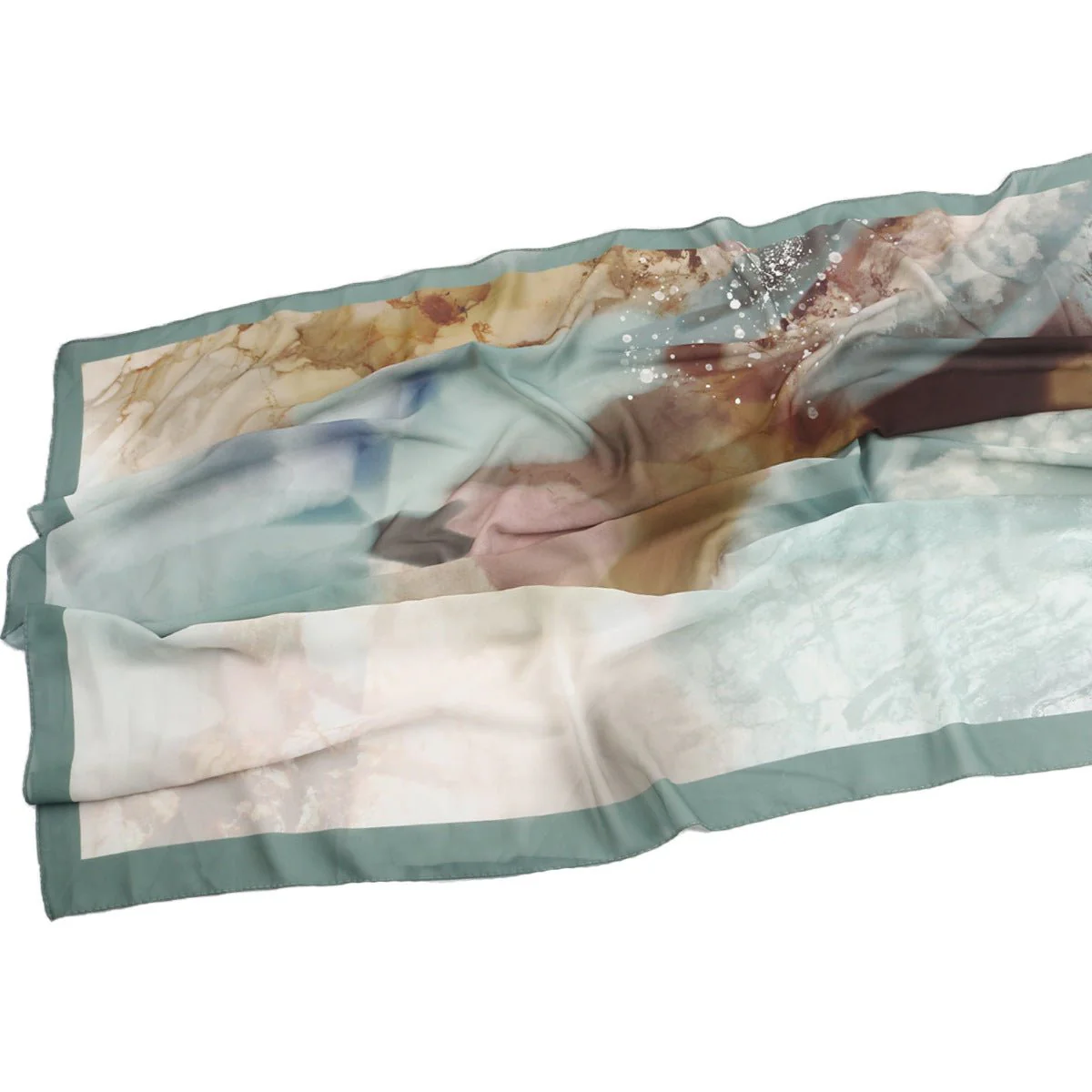 Elegant Printed Chiffon Hijab Scarf Bohemian Style Breathable Sun Protection Wrap (MH136) - Image 64