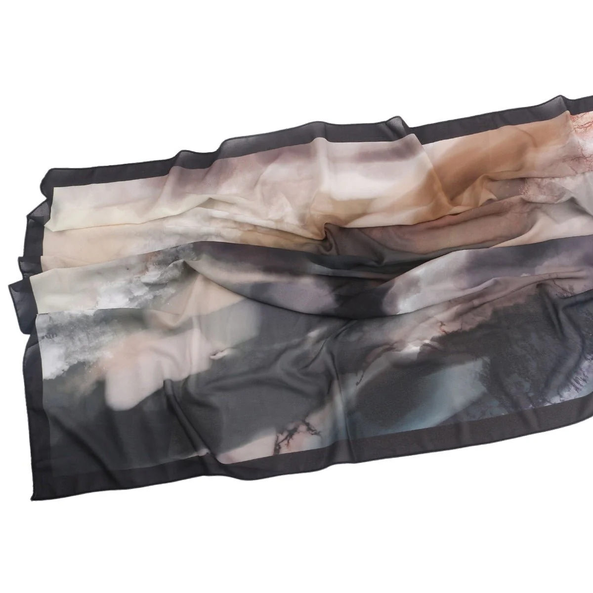 Elegant Printed Chiffon Hijab Scarf Bohemian Style Breathable Sun Protection Wrap (MH136) - Image 65
