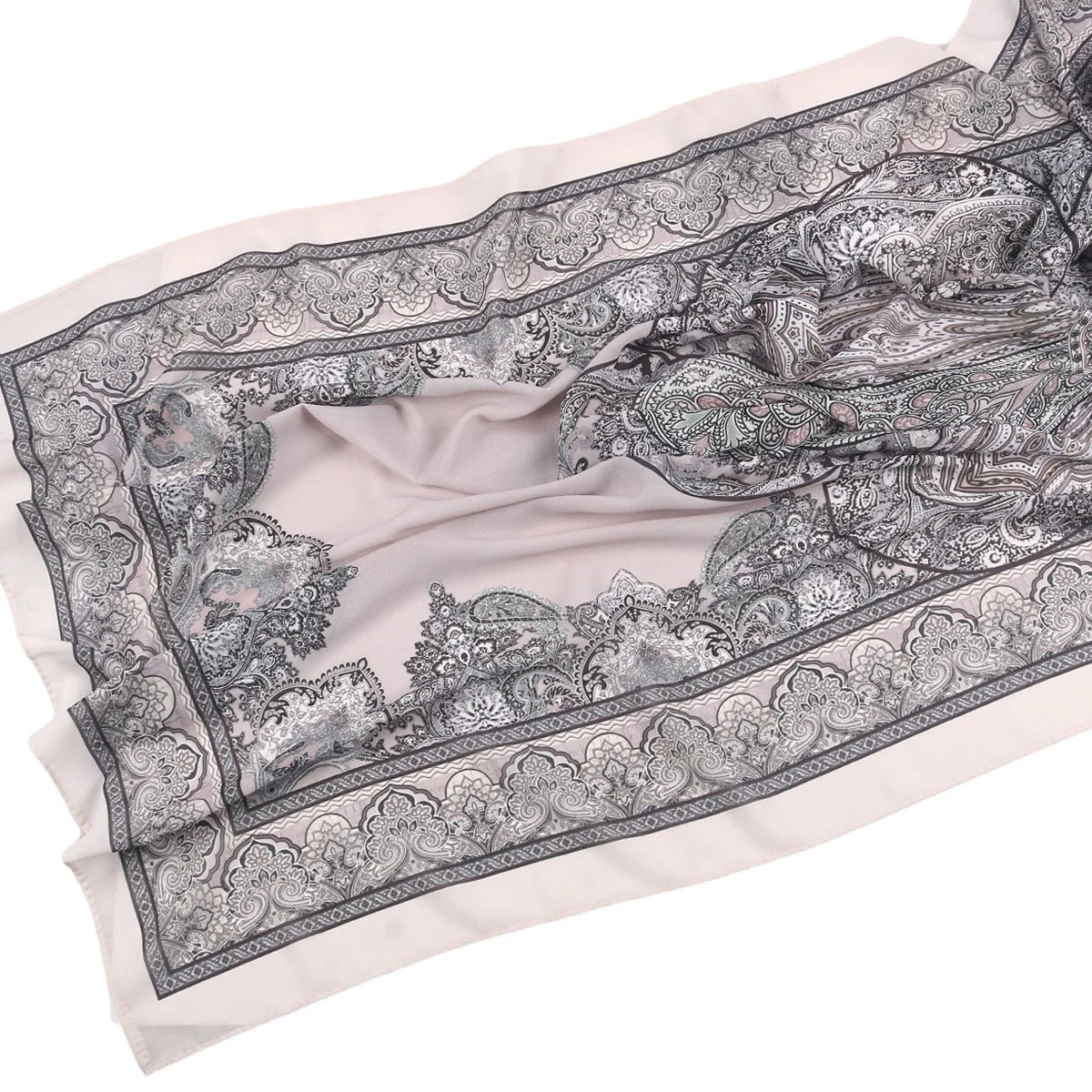Elegant Printed Chiffon Hijab Scarf Bohemian Style Breathable Sun Protection Wrap (MH136) - Image 9