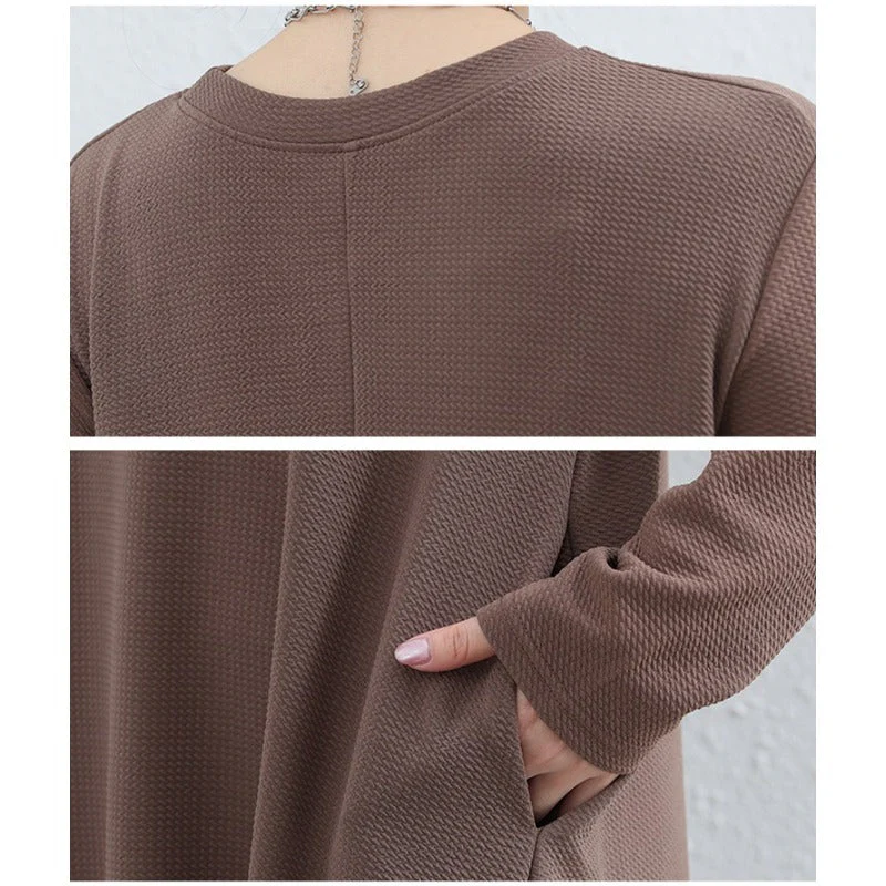 Elegant Round Neck A-Line Maxi Dress - Solid Color Modest Abaya with Pockets (MA310) - Image 6