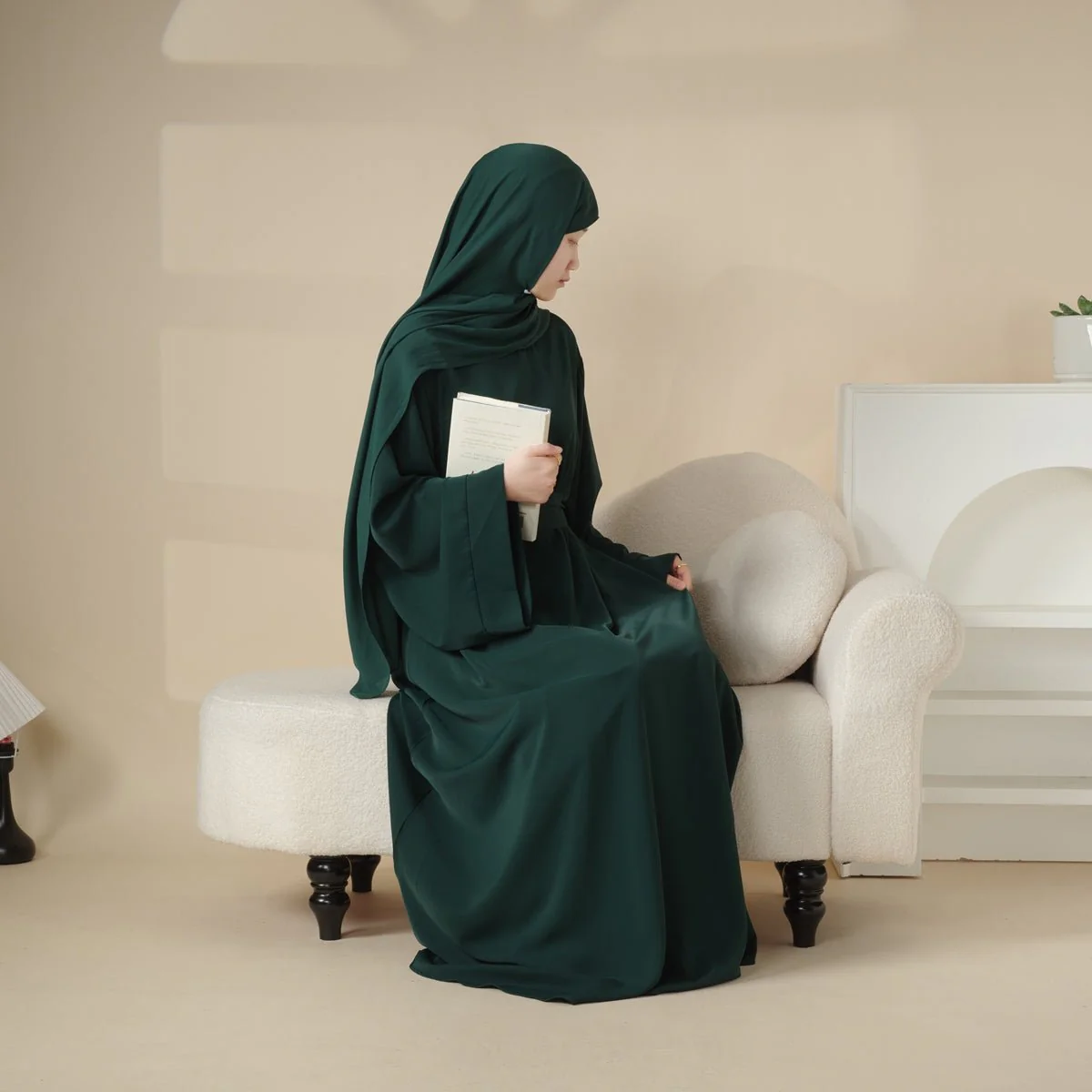Elegant Solid Color Abaya For Muslimahs (MA036) - Image 12