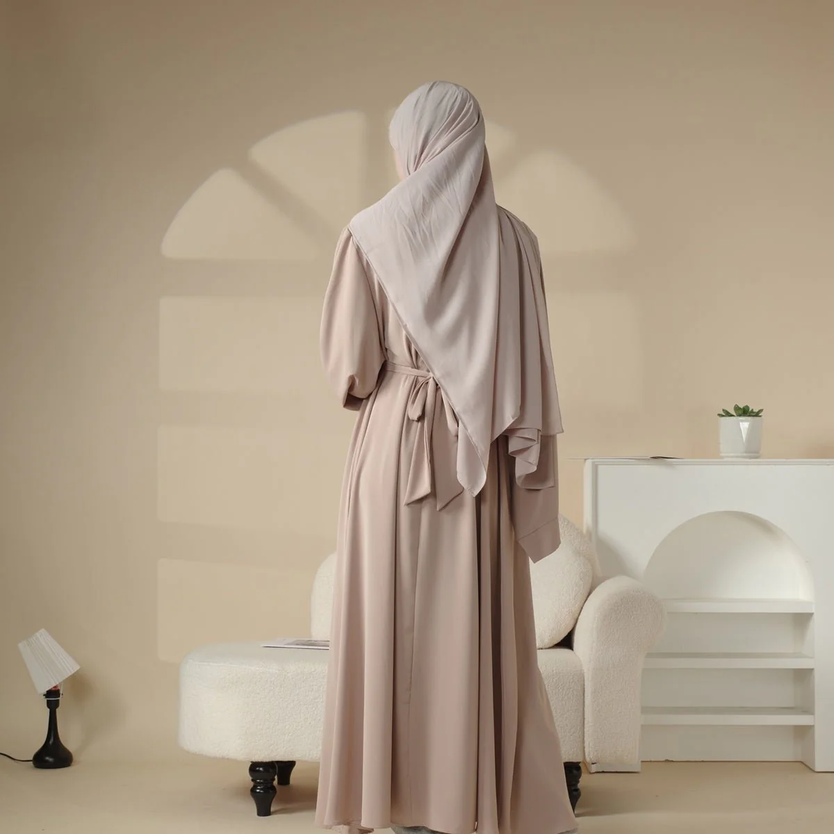 Elegant Solid Color Abaya For Muslimahs (MA036) - Image 16