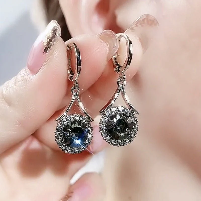 Elegant Sparkling Dangle  Rhinestone Earrings (MAC324) - Image 2