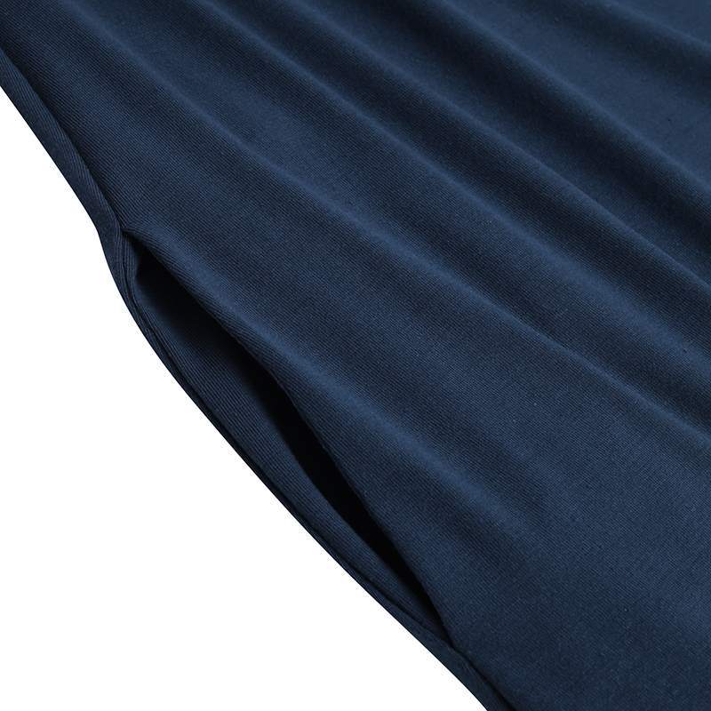 Elegant V-Neck Long Sleeve Maxi Dress | Loose Fit Cotton Blend Dress with Hidden Pockets(MA314) - Image 6