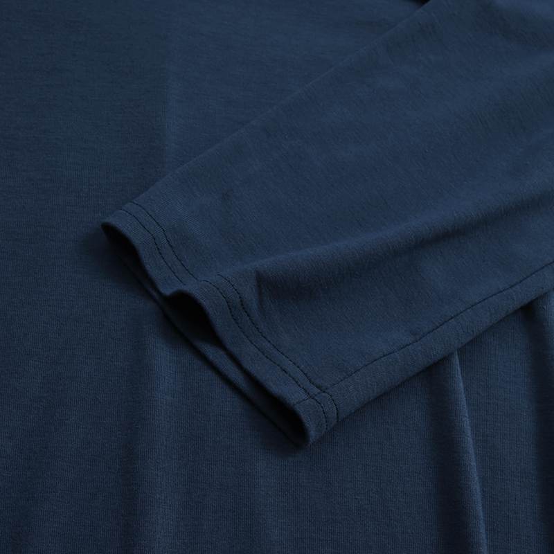 Elegant V-Neck Long Sleeve Maxi Dress | Loose Fit Cotton Blend Dress with Hidden Pockets(MA314) - Image 8