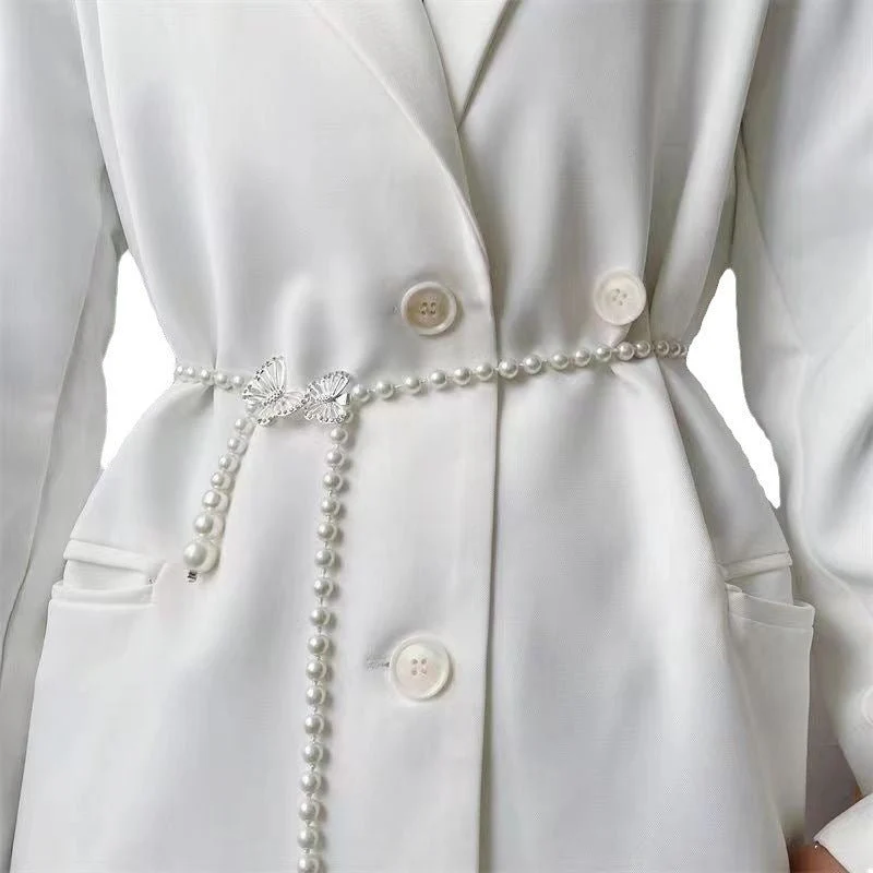 Elegant Versatile Pearl Cascade Waist Belt (MAC349) - Image 3